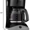 Mr. Coffee Black Coffee Maker, 12 Cups, with Auto Pause and Glass Carafe, Perfect for Home and Office Use