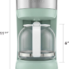 OVENTE 12-Cup Drip Coffee Maker with Borosilicate Glass Carafe, One-Touch Operation Machine, Anti-Drip System, Reusable Filter and Clear View Water Gauge, Ideal for Home or Office, Light Teal CM412LBL