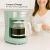 OVENTE 12-Cup Drip Coffee Maker with Borosilicate Glass Carafe, One-Touch Operation Machine, Anti-Drip System, Reusable Filter and Clear View Water Gauge, Ideal for Home or Office, Light Teal CM412LBL