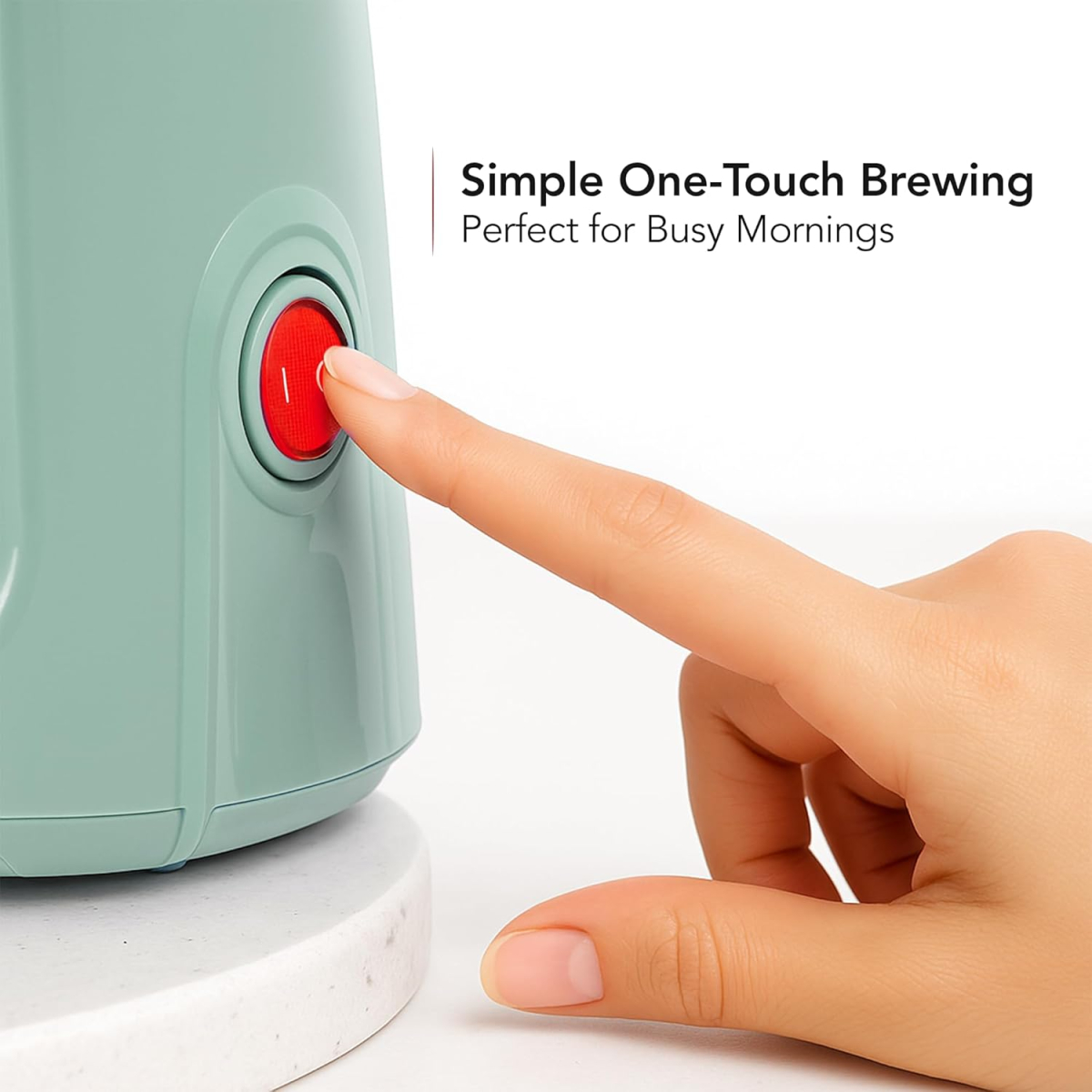 OVENTE 12-Cup Drip Coffee Maker with Borosilicate Glass Carafe, One-Touch Operation Machine, Anti-Drip System, Reusable Filter and Clear View Water Gauge, Ideal for Home or Office, Light Teal CM412LBL