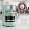 OVENTE 12-Cup Drip Coffee Maker with Borosilicate Glass Carafe, One-Touch Operation Machine, Anti-Drip System, Reusable Filter and Clear View Water Gauge, Ideal for Home or Office, Light Teal CM412LBL