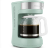 OVENTE 12-Cup Drip Coffee Maker with Borosilicate Glass Carafe, One-Touch Operation Machine, Anti-Drip System, Reusable Filter and Clear View Water Gauge, Ideal for Home or Office, Light Teal CM412LBL