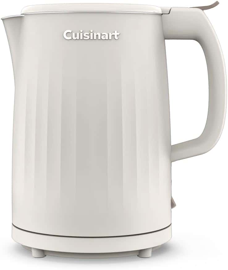 Cuisinart Soho 1-Liter Double Wall Electric Hot Water Kettle, Tea Kettle with Stainless Steel Interior, One Touch Operation to Boil Water for Tea, Hot Cocoa, or Instant Oatmeal, CK-10TR, Truffle