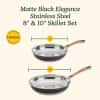 Cuisinart 2-Piece Matte Black Elegance Skillet Set, Includes 8" and 10" Skillets