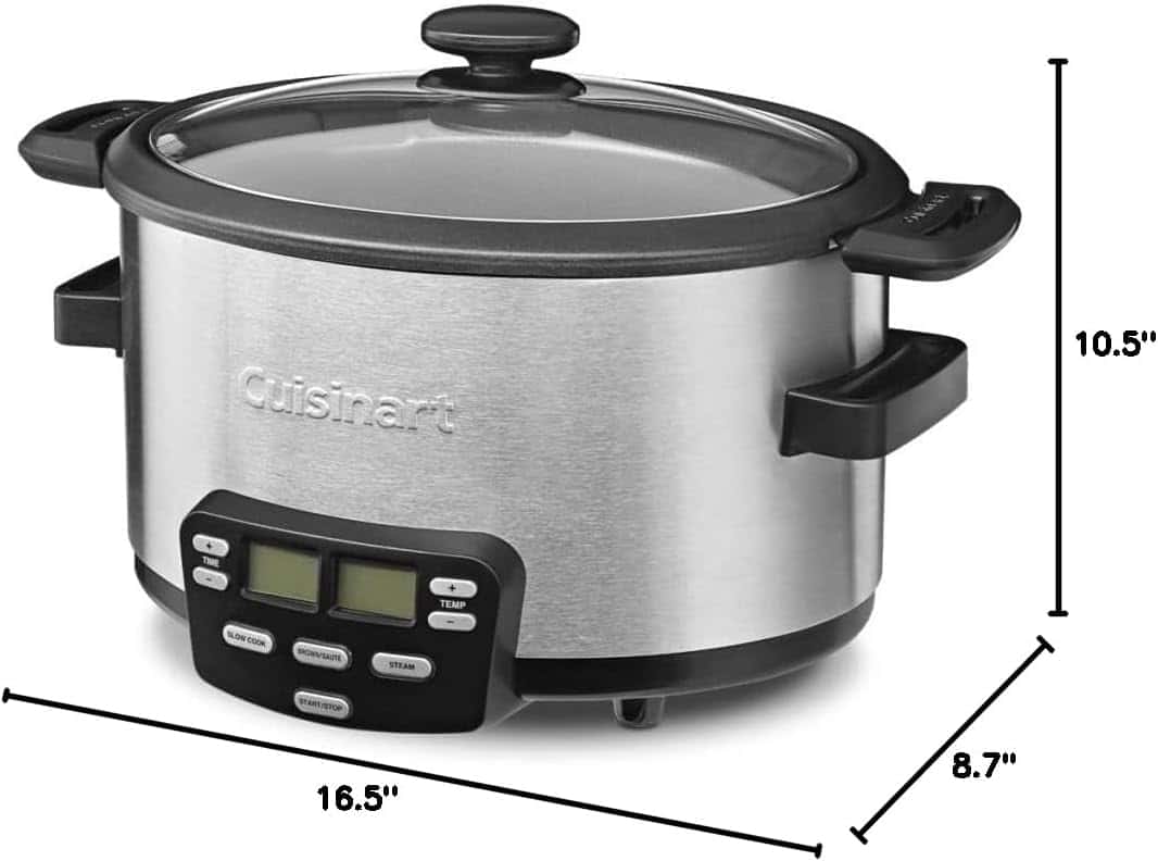 Cuisinart MSC-400 3-In-1 Cook Central 4-Quart Multi-Cooker: Slow Cooker, Brown/Saute, Steamer, Silver