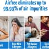 AirFree T800 Filterless Silent Air Purifier for Home Requires No Filter, Fan, or Humidifier, Covers 180 sq ft – White. No ozone.