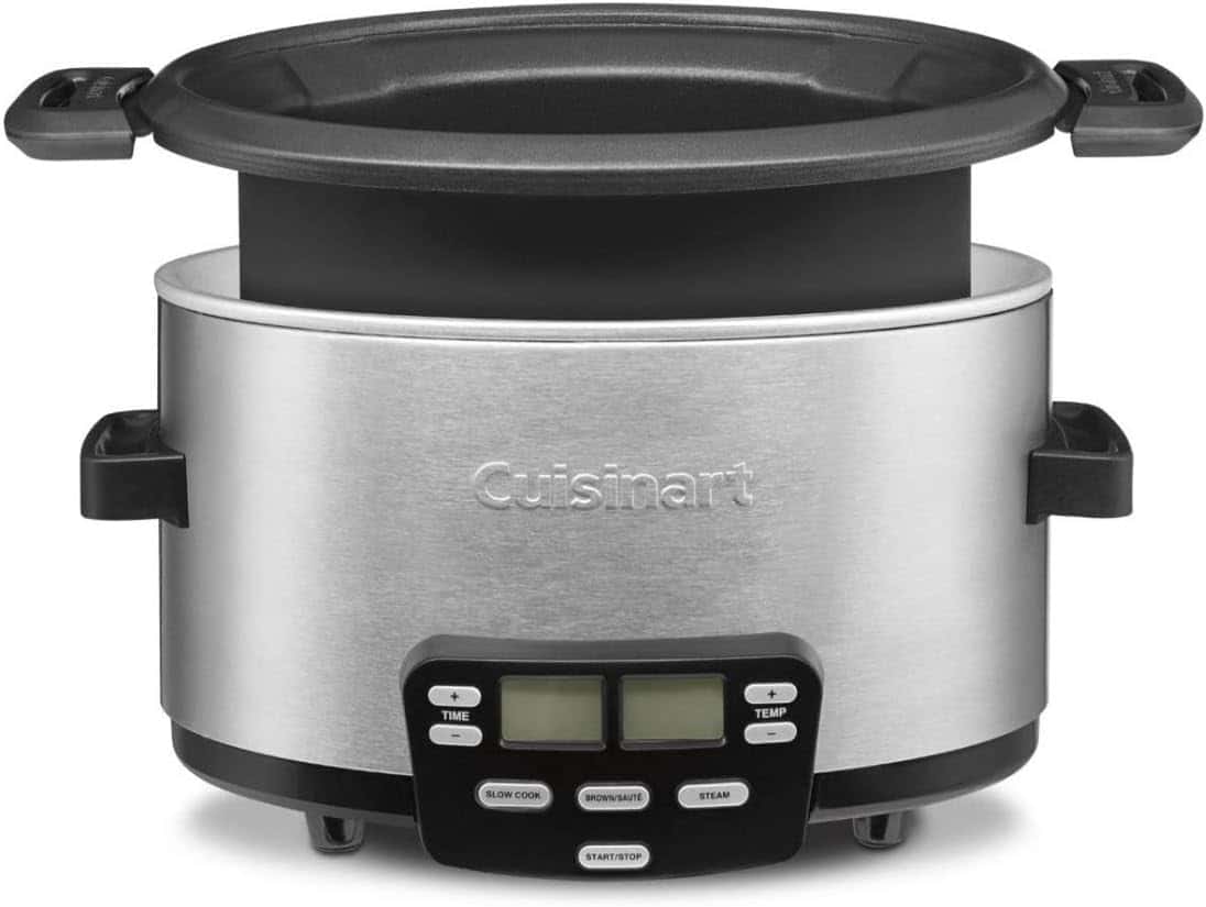 Cuisinart MSC-400 3-In-1 Cook Central 4-Quart Multi-Cooker: Slow Cooker, Brown/Saute, Steamer, Silver
