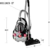 OVENTE Bagless Canister Vacuum Cleaner with Powerful Multi-Surface Suction, Telescoping Wand and Automatic Cord Rewind, Lightweight Corded Cleaning Machine with Sofa/Pet Brush Included, Black ST2010
