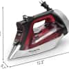 Rowenta Iron, Focus Excellence Stainless Steel Soleplate Steam Iron for Clothes, Retractable Cord, 400+ Microsteam Holes, Powerful steam, LED Display, 1750 W Ironing Clothes, Cordreel, Red DW5433
