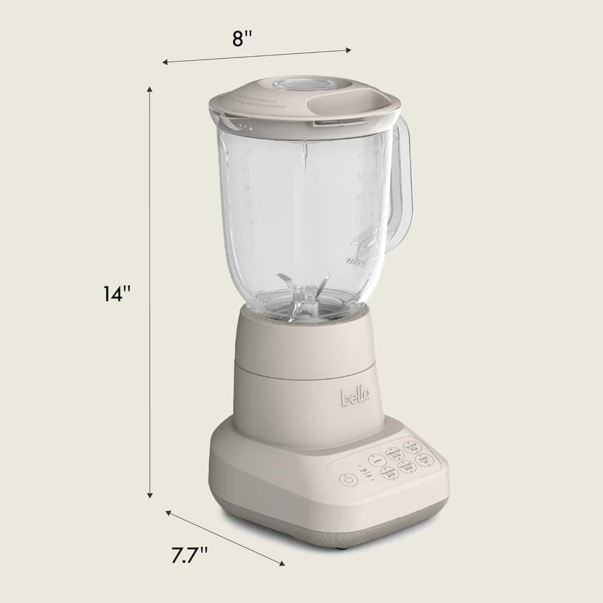 bella 10 Speed Countertop Blender, Juicer & Smoothie Maker, Fits-anywhere™ Kitchenware, Slim Flip & Store Design, Dishwasher Safe 48oz Capacity Pitcher & Lid, Stainless Steel Blade, 450 Watt, Oatmilk