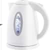 OVENTE Electric Kettle, 1.7L Fast Boiling Water Heater for Coffee or Tea, BPA Free with Water Level Gauge, Auto Shut-Off, Boil-Dry Protection, Indicator Light and Removable Filter, White KP72W