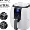 OVENTE Compact Air Fryer, 3.2 Quart Electric Hot Cooker with 1400W Power, Digital LED Touch Screen, Auto Shutoff, Dishwasher Safe Non-Stick Basket, Perfect for Healthy & Oilless Food, White FAD61302W