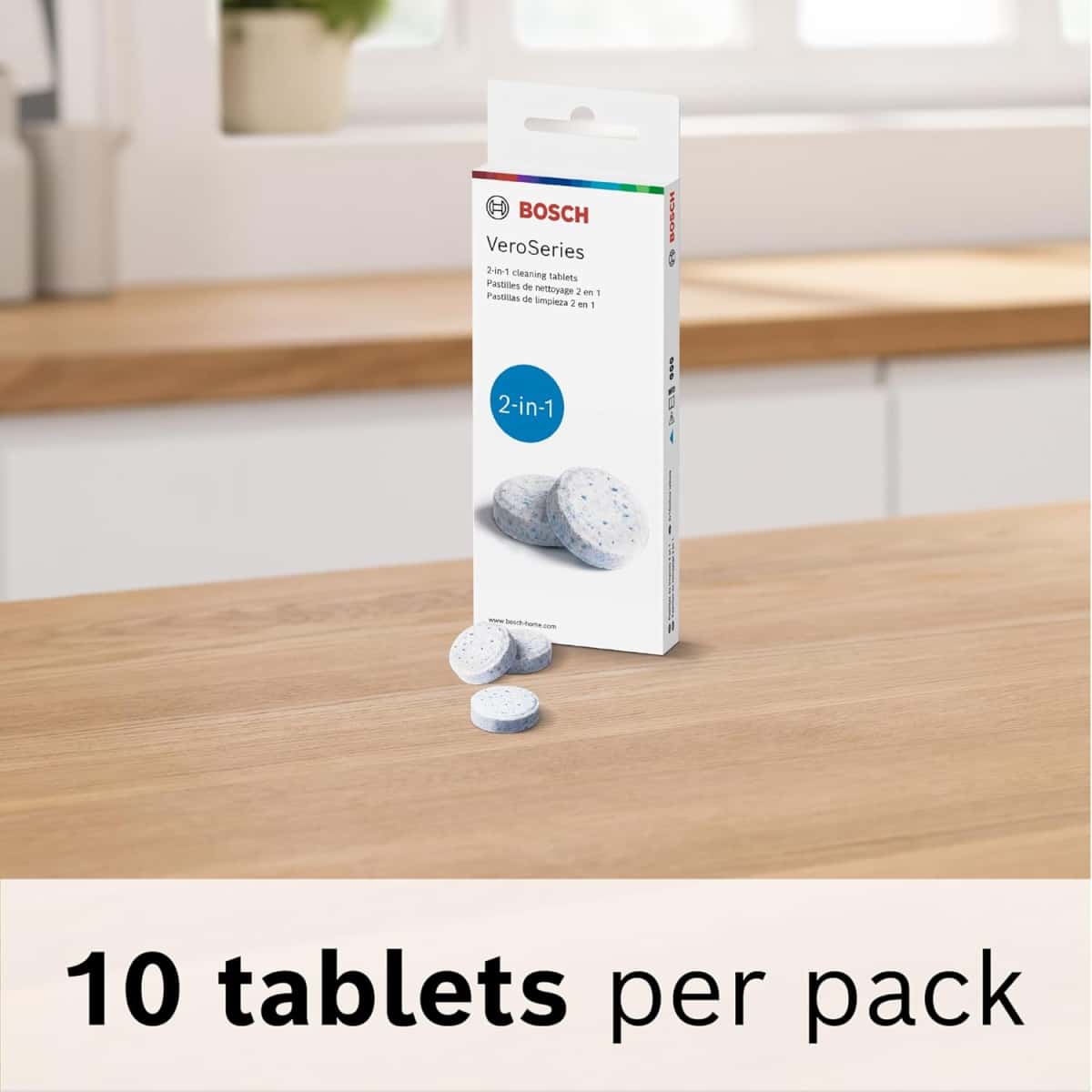 Bosch Original TCZ8001US Cleaning Tablets, 10 Tablets Per Pack, Removes Coffee Oils to Extend Appliance Life VeroCafe Fully Automatic Espresso Machines