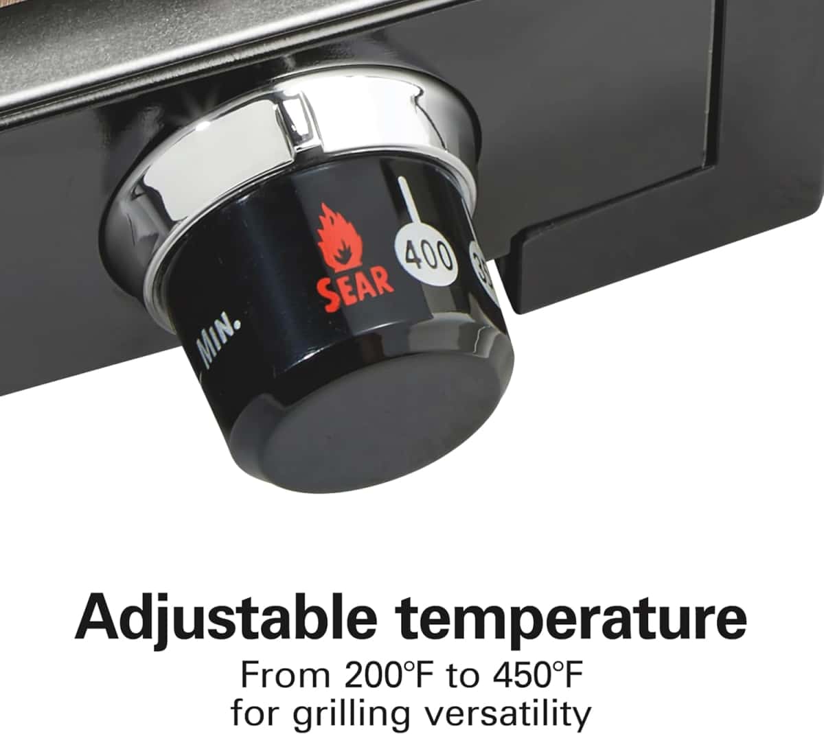 Hamilton Beach Electric Indoor Searing Grill with Adjustable Temperature Control to 450F, 118 sq. in. Surface Serves 6, PFAS-Free Removable Nonstick Grate, Stainless Steel (25360)