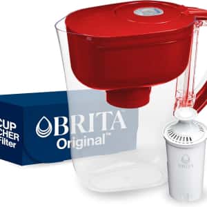 Brita Metro Water Filter Pitcher with SmartLight Change Indicator, BPA-Free, Replaces 1,800 Plastic Water Bottles a Year, Lasts Two Months, Includes 1 Filter, Small - 6-Cup Capacity, Fiery Red