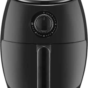 Elite Gourmet EAF-0201 Personal Compact Space Saving Electric Hot Air Fryer Oil-Less Healthy Cooker, Timer & Temperature Controls, 1000W, 2.1 Quart, Black