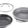 CUISINART FusionPlus Nonstick Stainless Steel Cookware Set, 4-Piece Skillet Cooking Set with PFAS-Free PURELYSEAR Ceramic Non Stick Technology, Scratch Proof, Cool Grip Handles, Dishwasher Safe