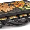 Hamilton Beach Electric Indoor Raclette Table Grill, 200 sq. in. PFAS-Free Nonstick Griddle Serves up to 8 People for Parties and Family Fun, Includes 8 Warming Trays, Black (31612MN-MX)