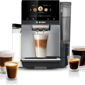 Bosch 800 Series Fully Automatic Espresso and Coffee Machine – 36 Drinks with Coffee World, Cold Brew, Double Cup, Integrated Milk Container, Smart Features, in Silver TQU60307