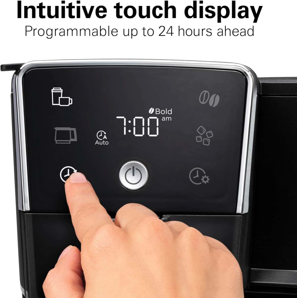 Hamilton Beach 2-Way 12 Cup Programmable Drip Hot and Iced Coffee Maker & Single Serve Coffee Machine, Glass Carafe, Auto Pause and Pour, Black (47500J)