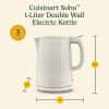 Cuisinart Soho 1-Liter Double Wall Electric Hot Water Kettle, Tea Kettle with Stainless Steel Interior, One Touch Operation to Boil Water for Tea, Hot Cocoa, or Instant Oatmeal, CK-10TR, Truffle