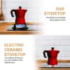 Mixpresso Red 3 Cup Moka Pot Cuban Coffee Maker, Moka Pot for Gas, Electric Stove Top, Classic Italian Coffee Maker, Stovetop Espresso Maker, Camping Pot Makes 3 Espresso Cup 5 Oz