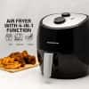 OVENTE Compact Air Fryer for Healthy and Oilless Cooking, 3.2 Qt Nonstick & Dishwasher Safe Basket, 1300W Electric Cooker w/ Adjustable Temperature Control, 30Min Timer & Auto Shutoff, Black FAM11320B