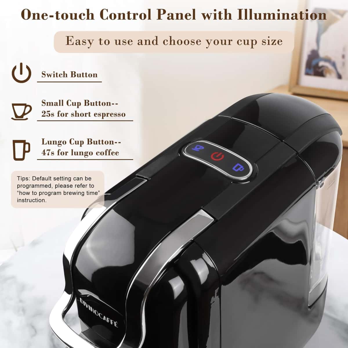 Espresso Maker for Nespresso Capsule, Lavazza Blue Capsule & Coffee Powder, 19 Bar Pump Pressure Makes Authentic Espresso Coffee, Mini Espresso Coffee Machines with Removable Water Tank.