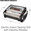 Hamilton Beach Electric Indoor Searing Grill with Viewing Window & Adjustable Temperature Control to 450F, 118 sq. in. Surface Serves 6, PFAS-Free Removable Nonstick Grate, Stainless Steel