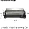 Hamilton Beach Electric Indoor Searing Grill with Adjustable Temperature Control to 450F, 118 sq. in. Surface Serves 6, PFAS-Free Removable Nonstick Grate, Stainless Steel (25360)