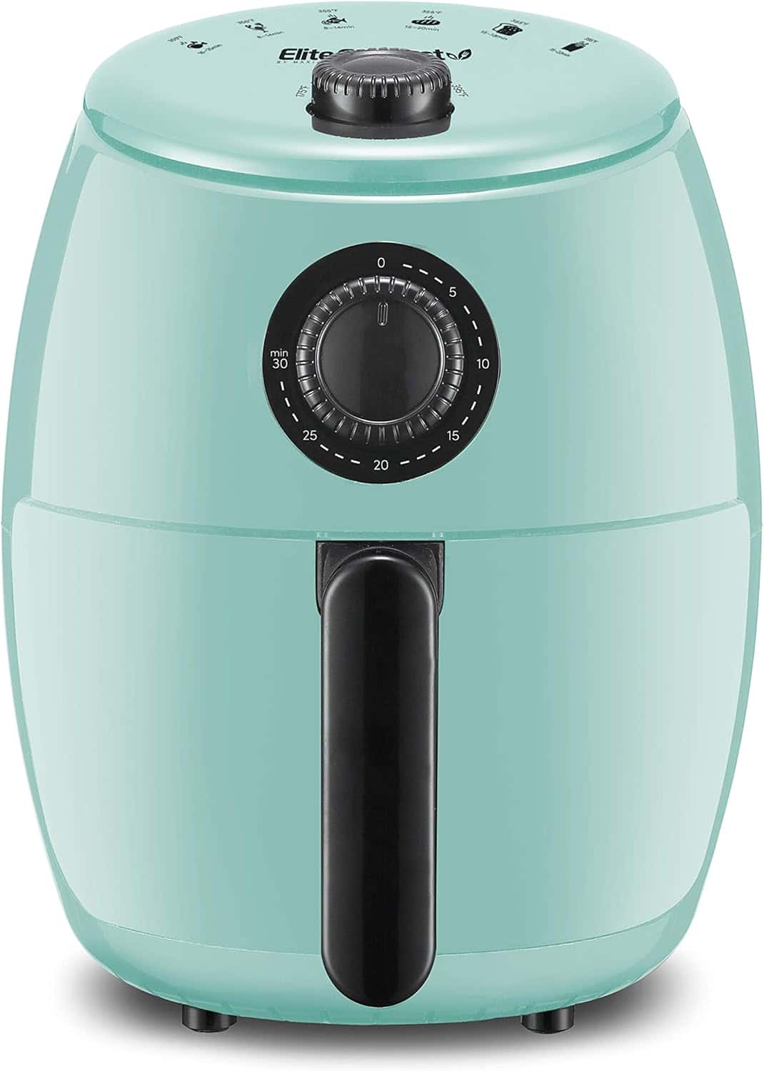 Elite Gourmet EAF0201BLX Personal Compact Space Saving Electric Hot Air Fryer Oil-Less Healthy Cooker, Timer & Temperature Controls, 1000W, 2.1 Quart, Mint