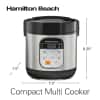 Hamilton Beach Digital Programmable Rice Cooker & Food Steamer, with Slow Hard-Boiled Egg Functions, Egg/Steam Tray, Small & Compact, 6 Cups Cooked (3 Uncooked), Stainless Steel (37524)