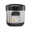 Hamilton Beach Digital Programmable Rice Cooker & Food Steamer, with Slow Hard-Boiled Egg Functions, Egg/Steam Tray, Small & Compact, 6 Cups Cooked (3 Uncooked), Stainless Steel (37524)
