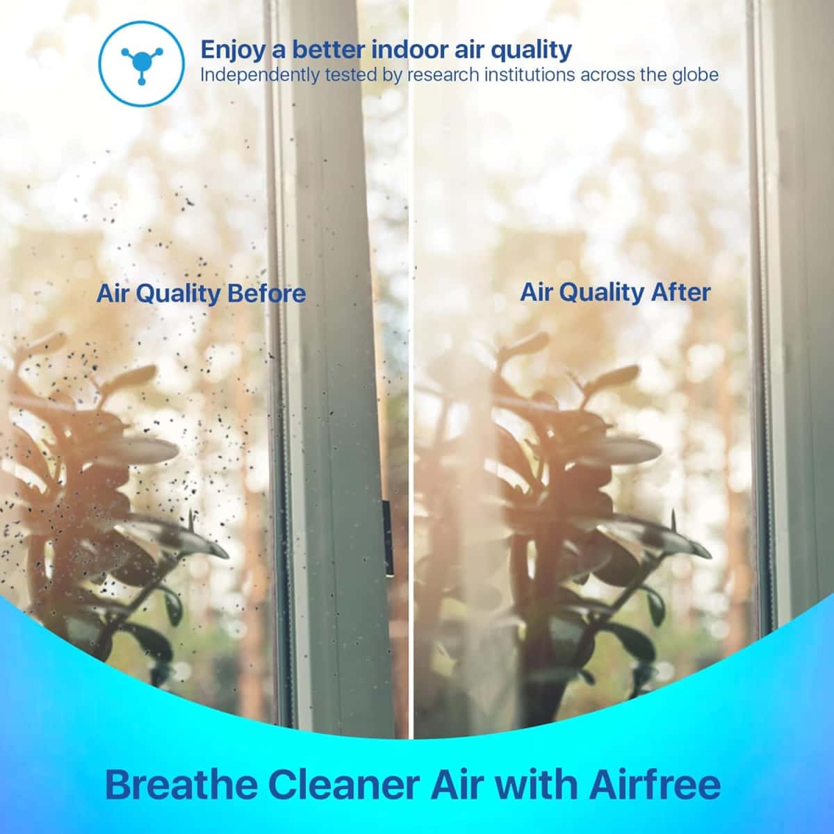 Airfree P1000 Filterless Silent Air Purifier for Home I Requires No Filter, Fan, or Humidifier, Covers 450 sq ft - White