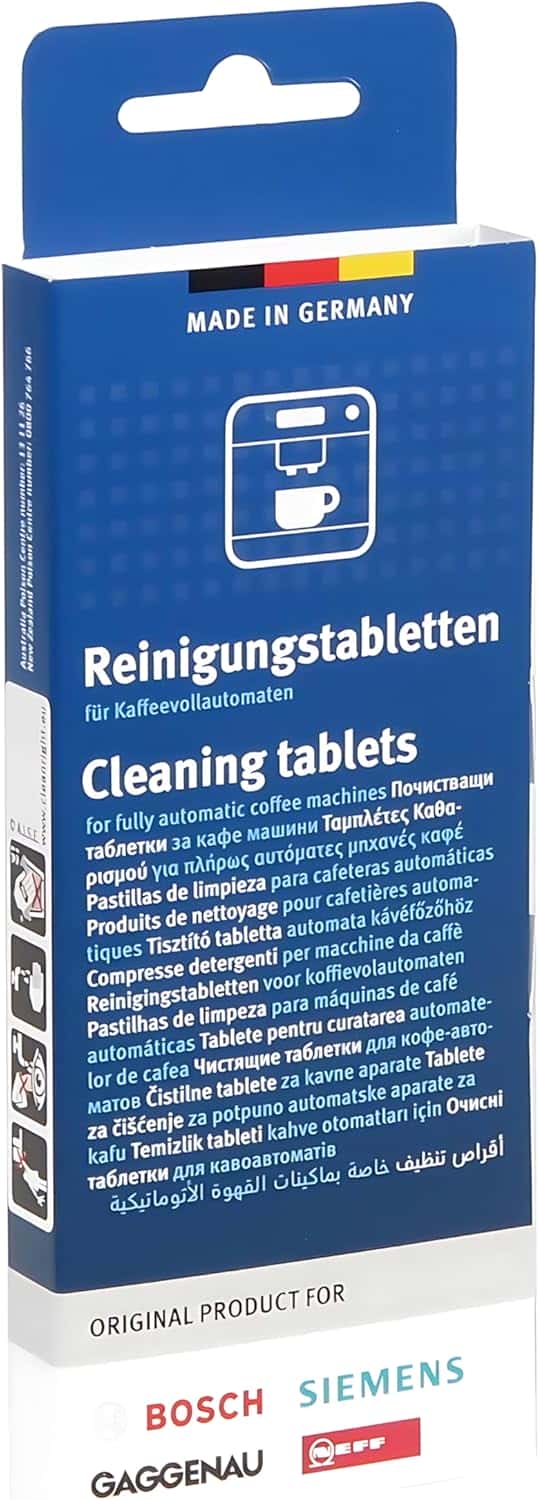 Bosch Cleaning and Maintenance Set for Fully Automatic Coffee Machines - 6 Descaling Tablets + 10 Cleaning Tablets - Removes Limescale & Coffee Residues for Optimal Performance