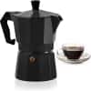Mixpresso Black 3 Cup Moka Pot Cuban Coffee Maker, Moka Pot for Gas, Electric Stove Top, Classic Italian Coffee Maker, Stovetop Espresso Maker, Camping Pot Makes 3 Espresso Cup 5 Oz