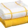 T-Fal Solid & Checked Parquet Kitchen Towels: Highly Absorbent, Super Soft Long Lasting - 100% Cotton, 16"x26" Dish Towels for Cleaning & Drying Dishes, Pans, Glassware, or Countertops, 2-Pack, Lemon