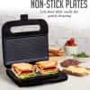 OVENTE Electric Panini Press Grill with Nonstick Plates, LED Indicator Lights, Thermostat Control, Cool Touch Handle, Compact Sandwich Maker Perfect for Cooking Breakfast, Snacks & More, Black GP0401B
