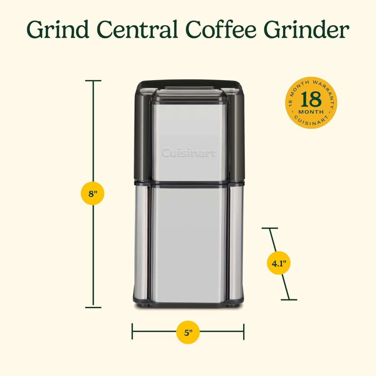 Cuisinart DCG-12BC Grind Central Coffee Grinder, Blade, Silver