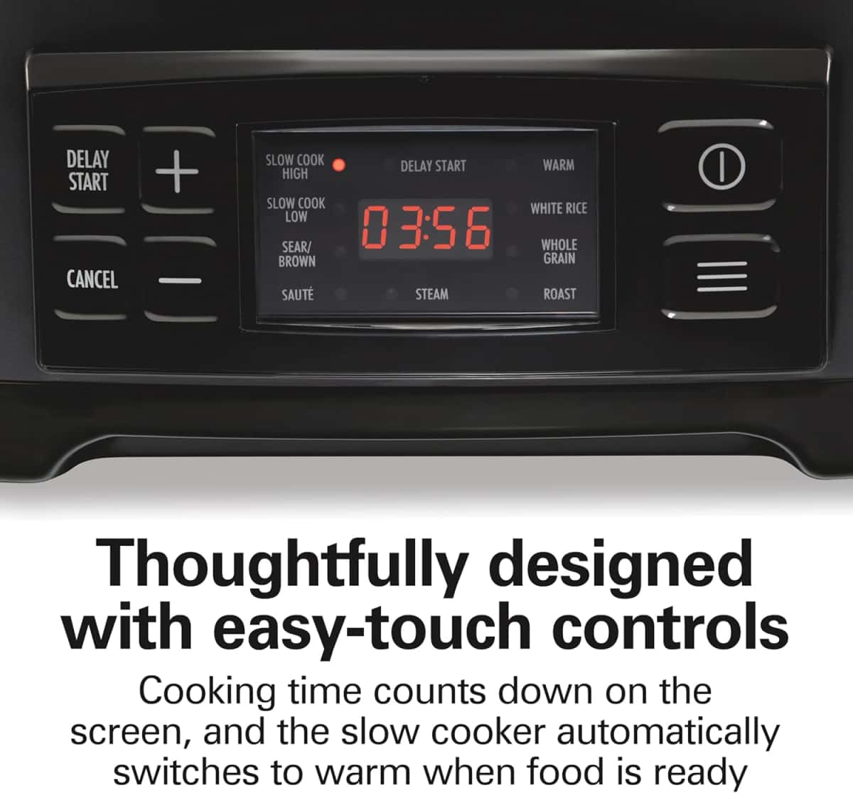 Hamilton Beach 6 Quart 9-in-1 Programmable Slow Cooker with Sear, Browning, Rice, Steam, Sauté, Roast Delay Start & Keep Warm Functions, Nonstick PFAS-Free Dishwasher Safe Crock, Black (33604)