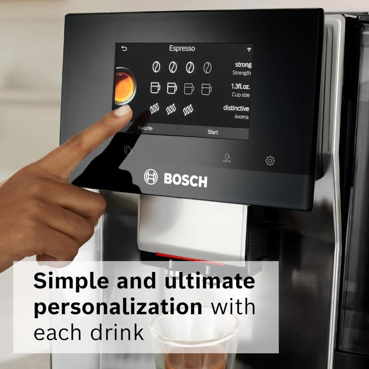 Bosch 800 Series Fully Automatic Espresso and Coffee Machine – 36 Drinks with Coffee World, Cold Brew, Double Cup, Integrated Milk Container, Smart Features, in Silver TQU60307