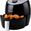 OVENTE Compact Air Fryer for Healthy and Oilless Cooking, 3.2 Qt Nonstick & Dishwasher Safe Basket, 1300W Electric Cooker w/ Adjustable Temperature Control, 30Min Timer & Auto Shutoff, Black FAM11320B
