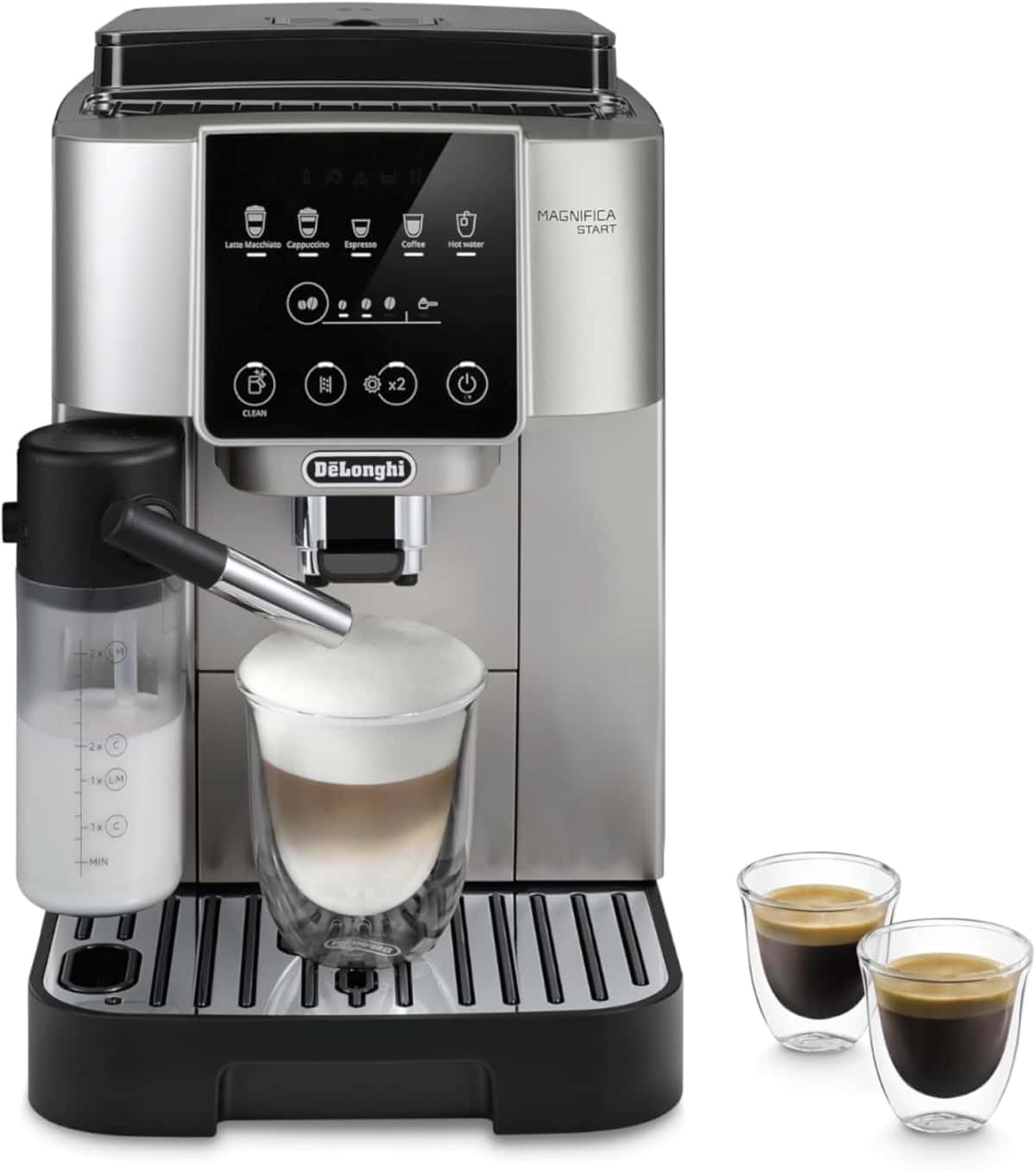 De'Longhi Magnifica Start Automatic Espresso Machine with Auto Milk Frother & Built in Grinder - 5 One-Touch Recipes, Easy-to-Clean, Home Barista Coffee Maker for Lattes, Cappuccino, Iced Coffee