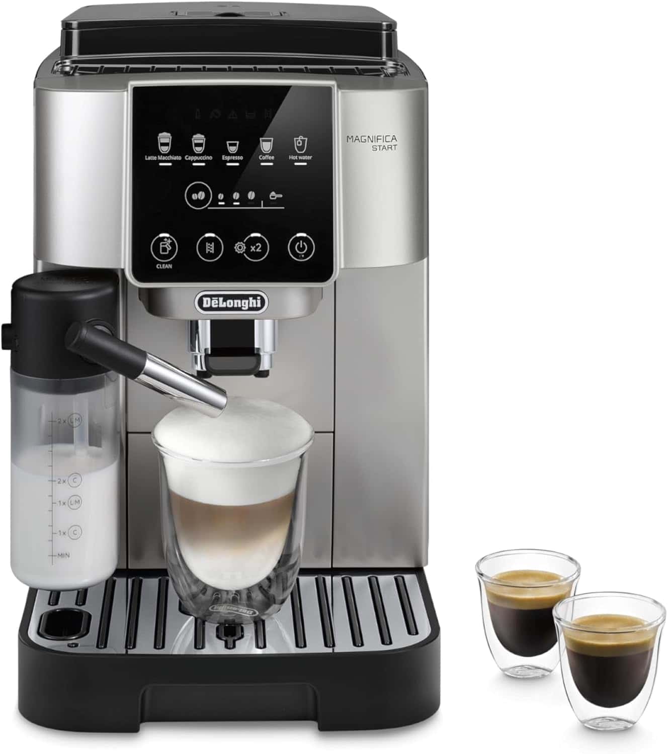 De'Longhi Magnifica Start Automatic Espresso Machine with Auto Milk Frother & Built in Grinder - 5 One-Touch Recipes, Easy-to-Clean, Home Barista Coffee Maker for Lattes, Cappuccino, Iced Coffee