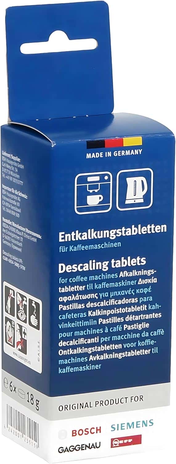 Bosch Cleaning and Maintenance Set for Fully Automatic Coffee Machines - 6 Descaling Tablets + 10 Cleaning Tablets - Removes Limescale & Coffee Residues for Optimal Performance
