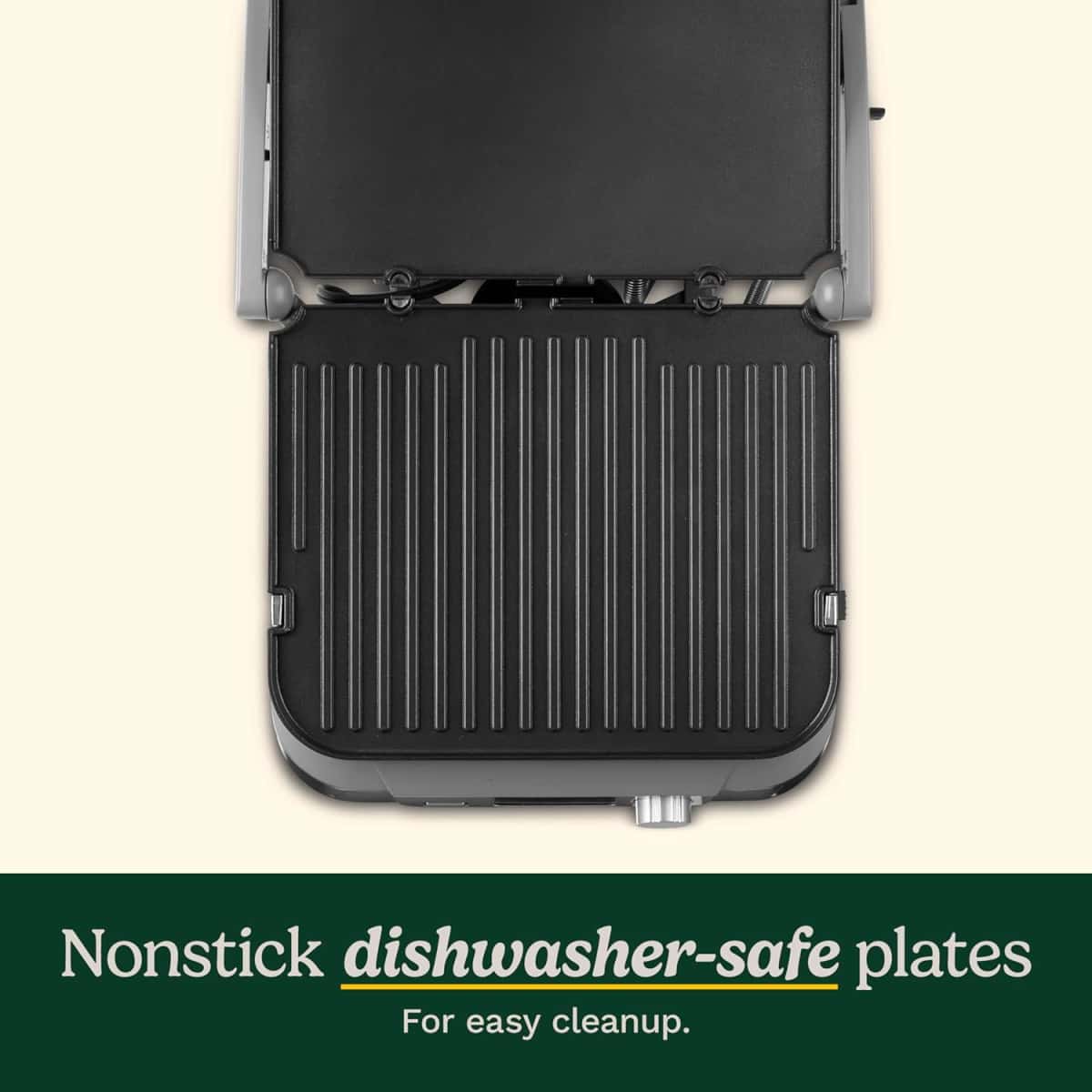 Cuisinart Electric Griddler FIVE Countertop Grill, Enjoy 5-in-1 Functions Including Panini Press, LCD Display, Wide Temperature Range, and Sear Function, Nonstick Plates, GR-5NAS, Stainless Steel