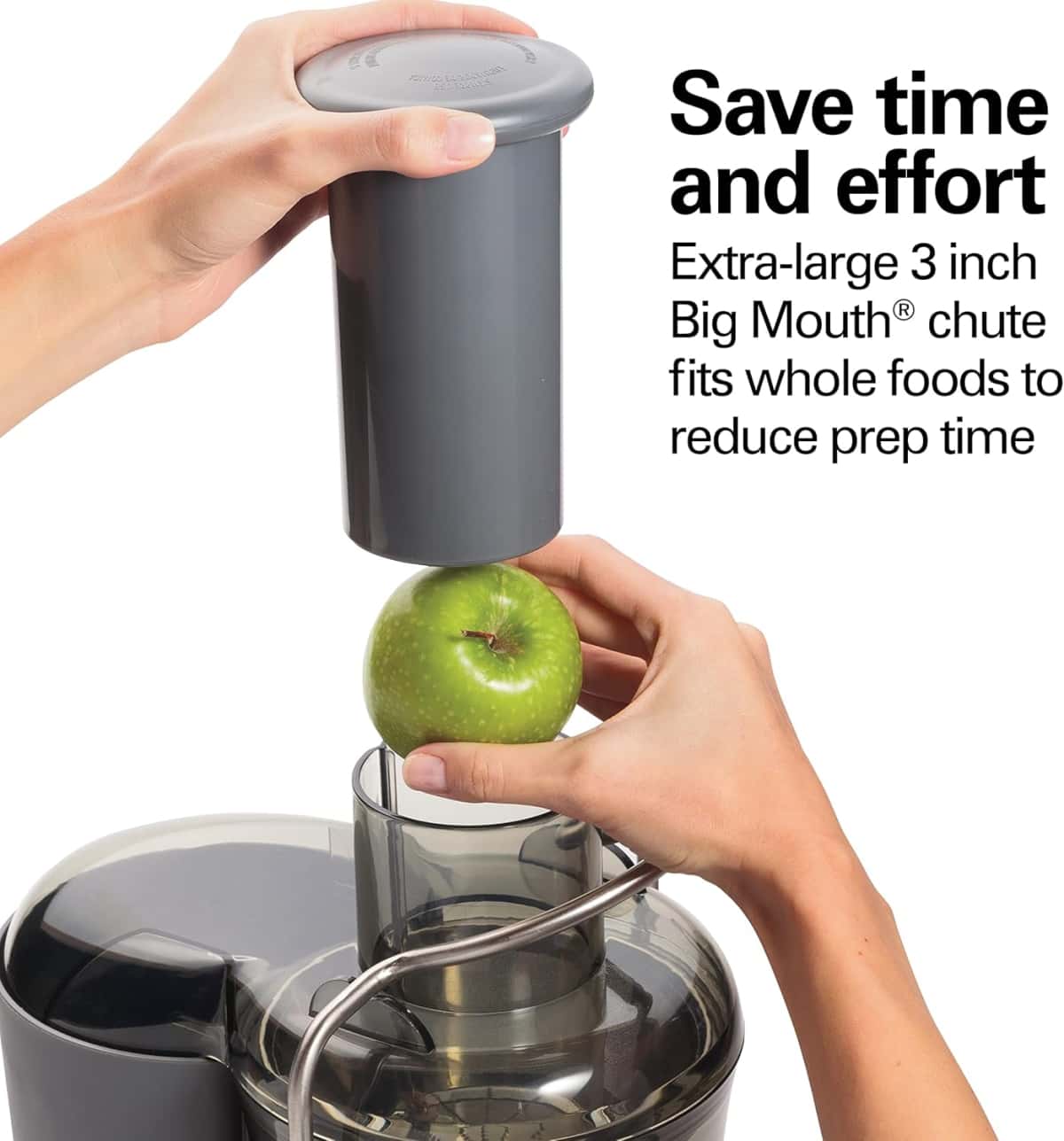 Hamilton Beach Juicer Machine, Centrifugal Extractor, Big Mouth 3" Feed Chute, Easy Clean, 2-Speeds, 40 oz. BPA Free Pitcher, 850 Watt Motor, Silver (67850)