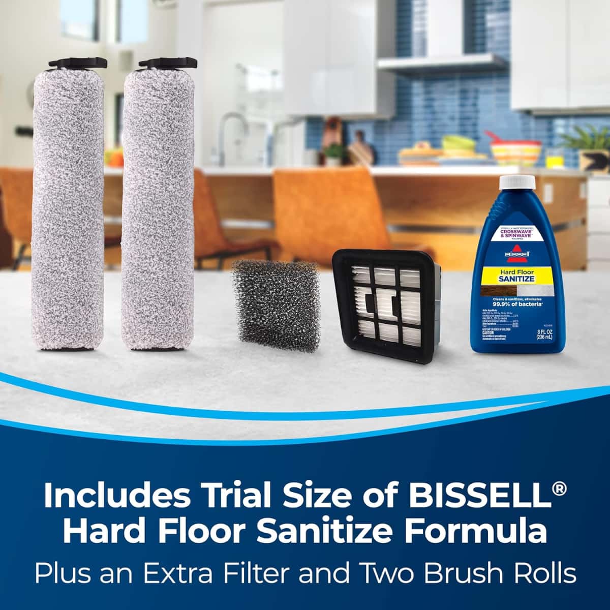 Bissell TurboClean Cordless Hard Floor Cleaner Mop and Lightweight Wet/Dry Vacuum, 3548