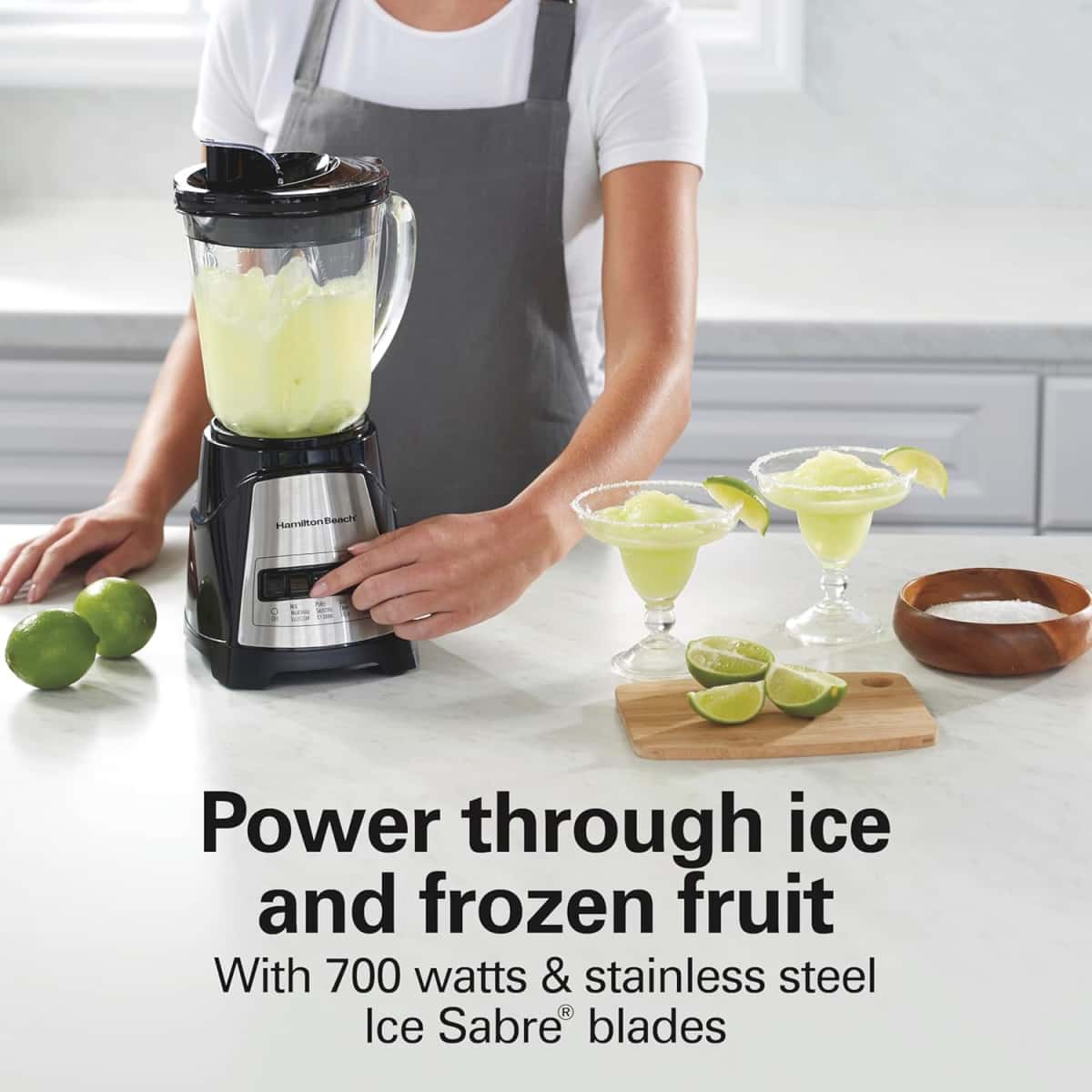 Hamilton Beach Power Elite Wave Action Blender For Smoothies, 40 Oz Glass Jar, 12 Functions Including Puree, Crush Ice, 700 Watts - Black (58148A)