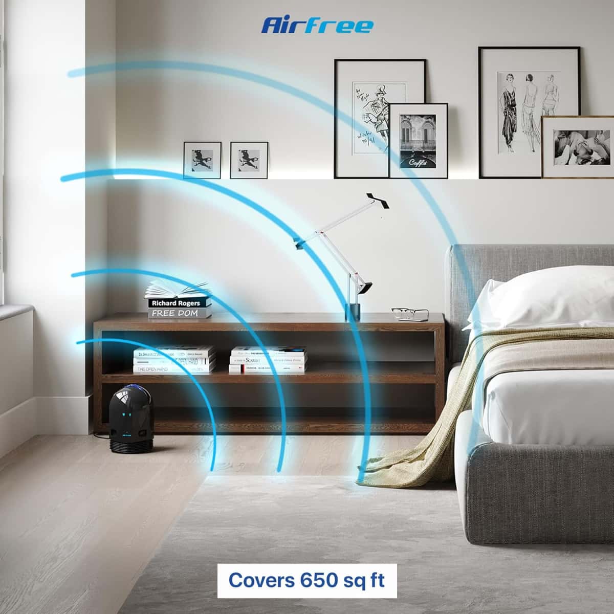 Airfree P3000 New 2025 Design, Silent, Maintenance-free, filterless, efficiently destroys mold, allergens, bacteria, viruses. Air Sterilization core lasts up to 20 years, Extra boost when needed